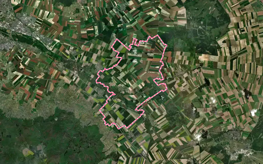 Vue satellite de Val-de-Vesle avec ses contours administratifs