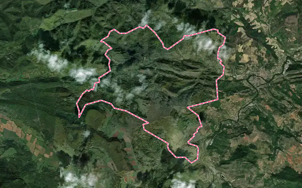 Vue satellite de Val-du-Faby avec ses contours administratifs