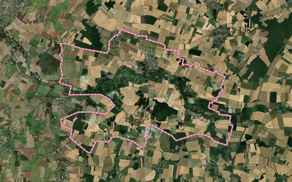 Vue satellite de Val-du-Mignon avec ses contours administratifs