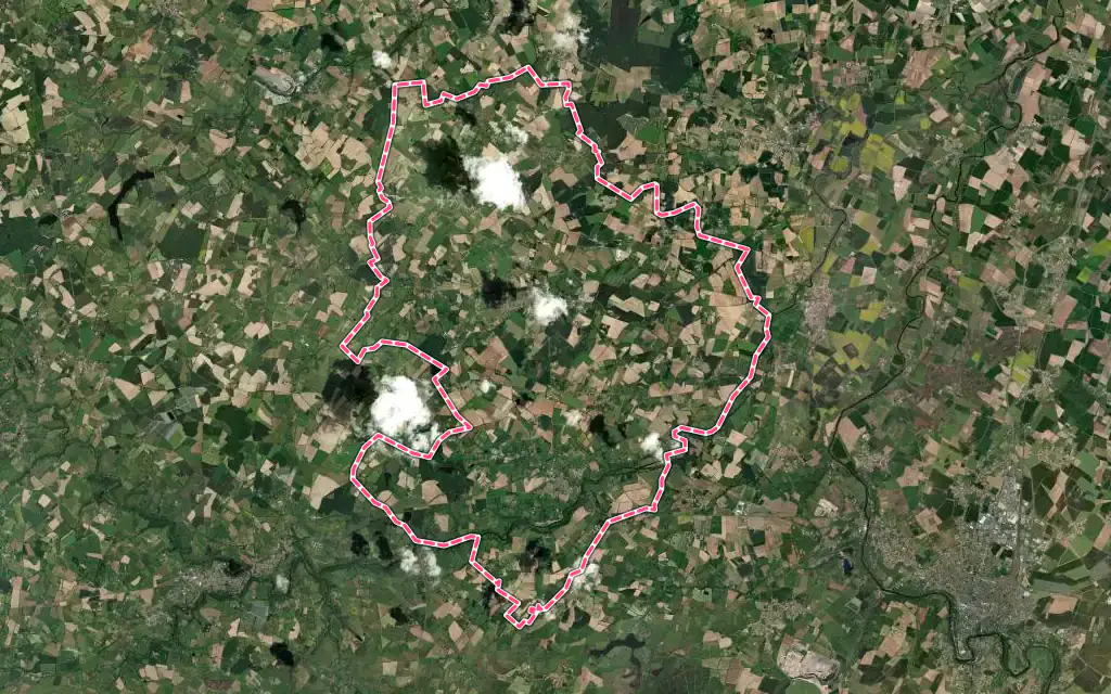 Vue satellite de Val en Vignes avec ses contours administratifs