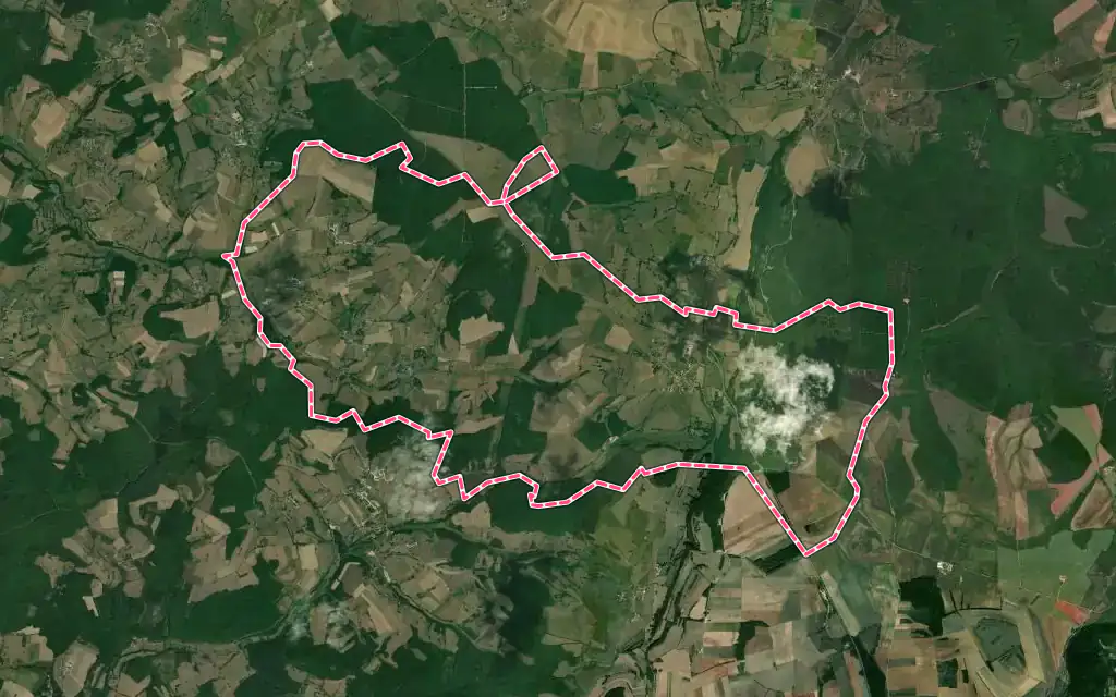 Vue satellite de Val-Mont avec ses contours administratifs