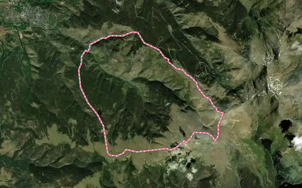 Vue satellite de Valcebollère avec ses contours administratifs