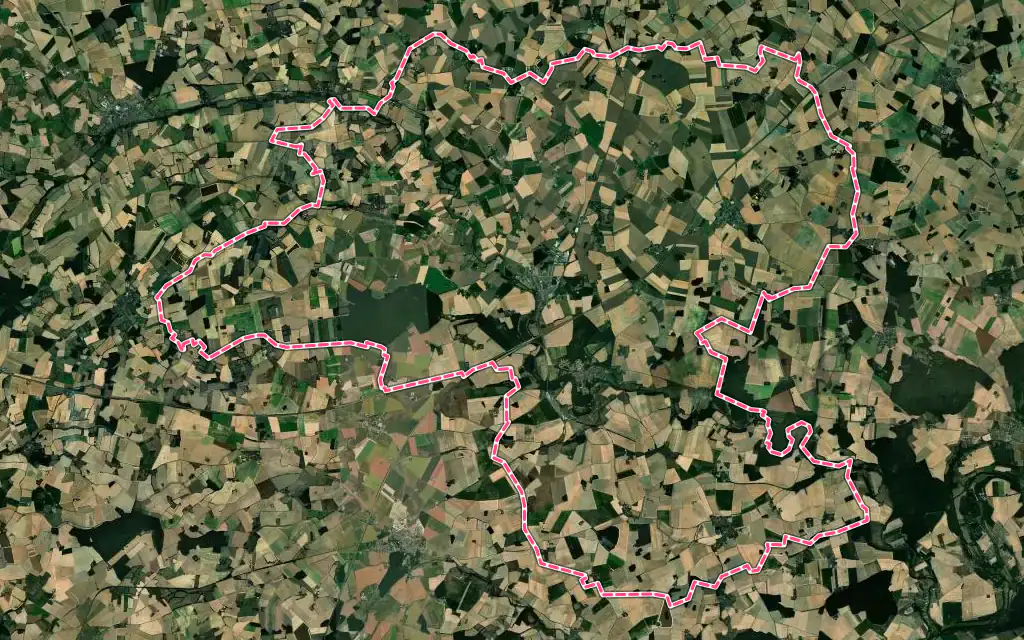 Vue satellite de Vald'Yerre avec ses contours administratifs
