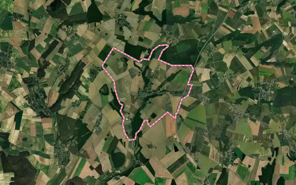 Vue satellite de Valdampierre avec ses contours administratifs