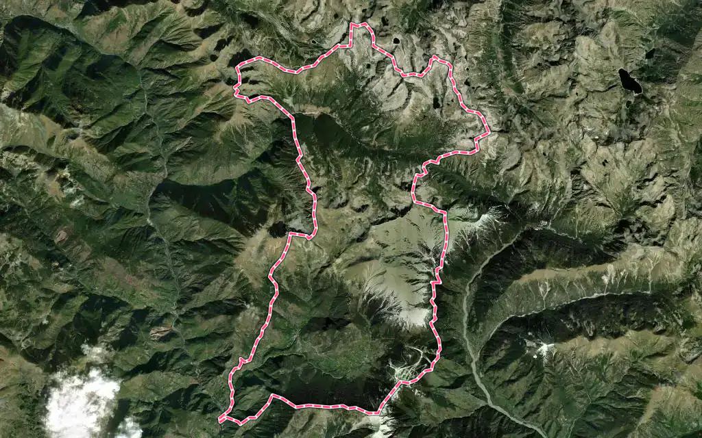 Vue satellite de Valdeblore avec ses contours administratifs
