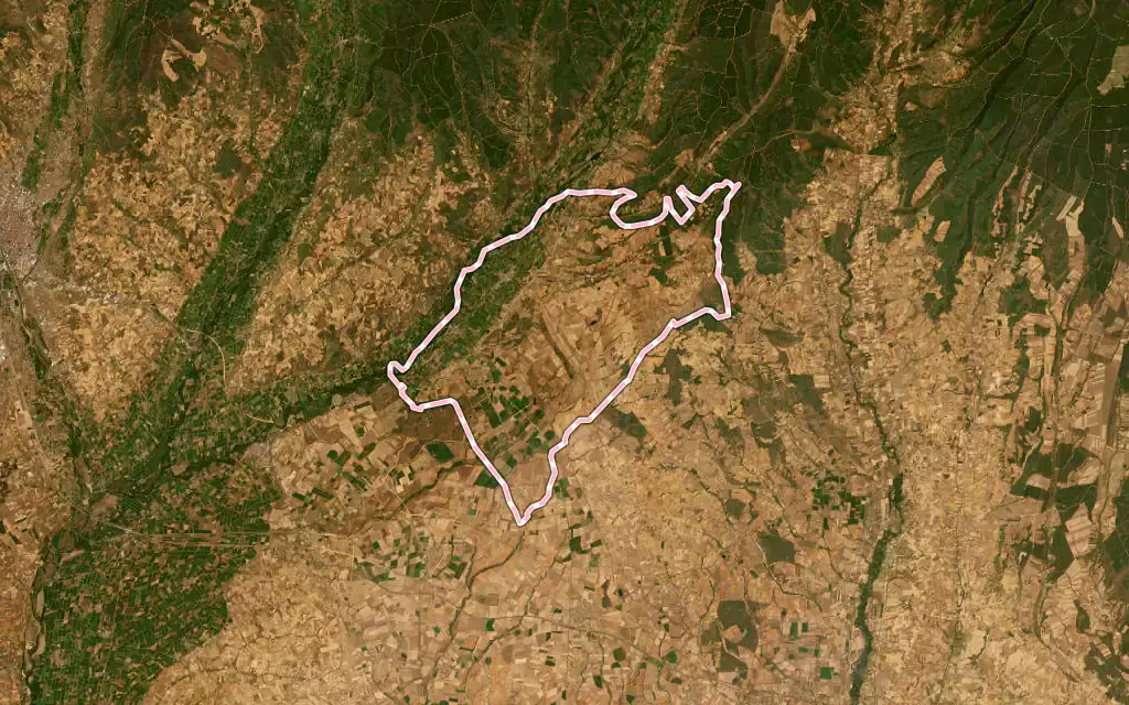 Vista satélite de Valdepolo con su contorno administrativo