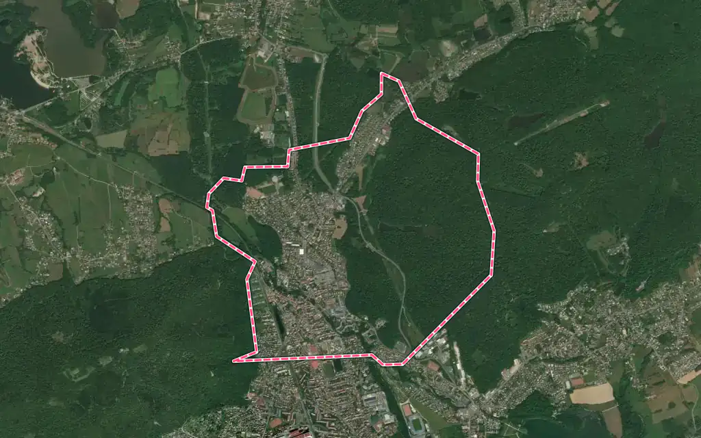 Vue satellite de Valdoie avec ses contours administratifs