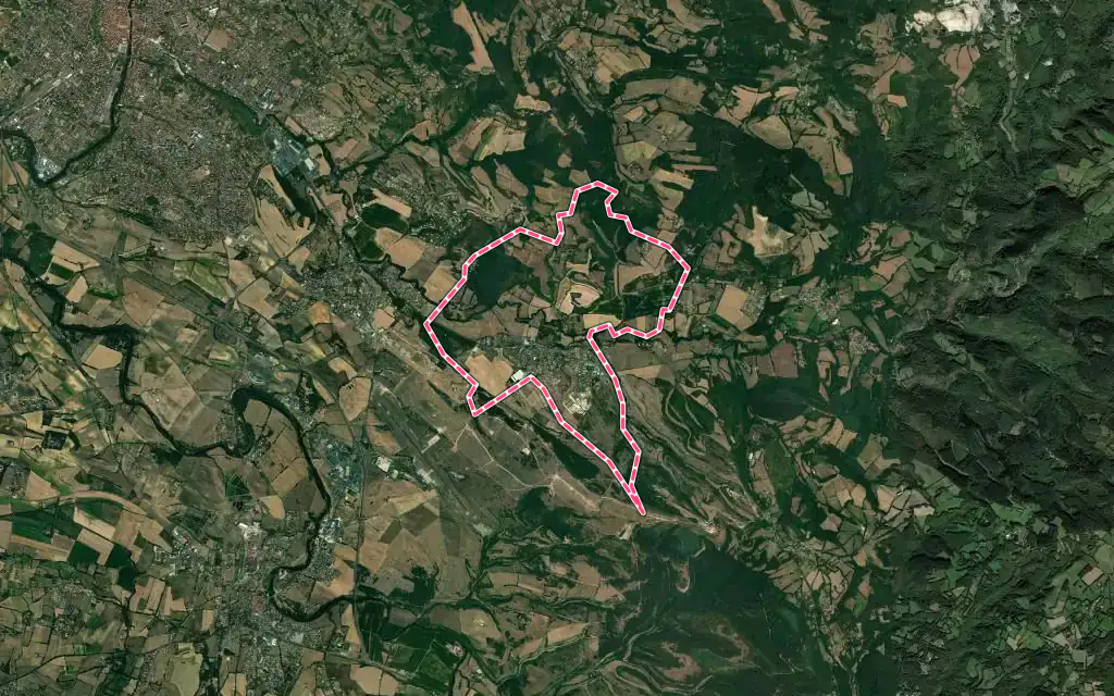 Vue satellite de Valdurenque avec ses contours administratifs