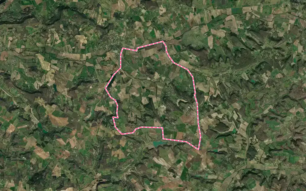 Vue satellite de Valeilles avec ses contours administratifs