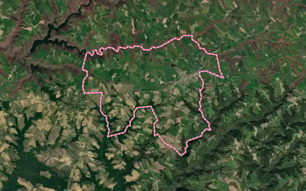 Vue satellite de Valence-d'Albigeois avec ses contours administratifs