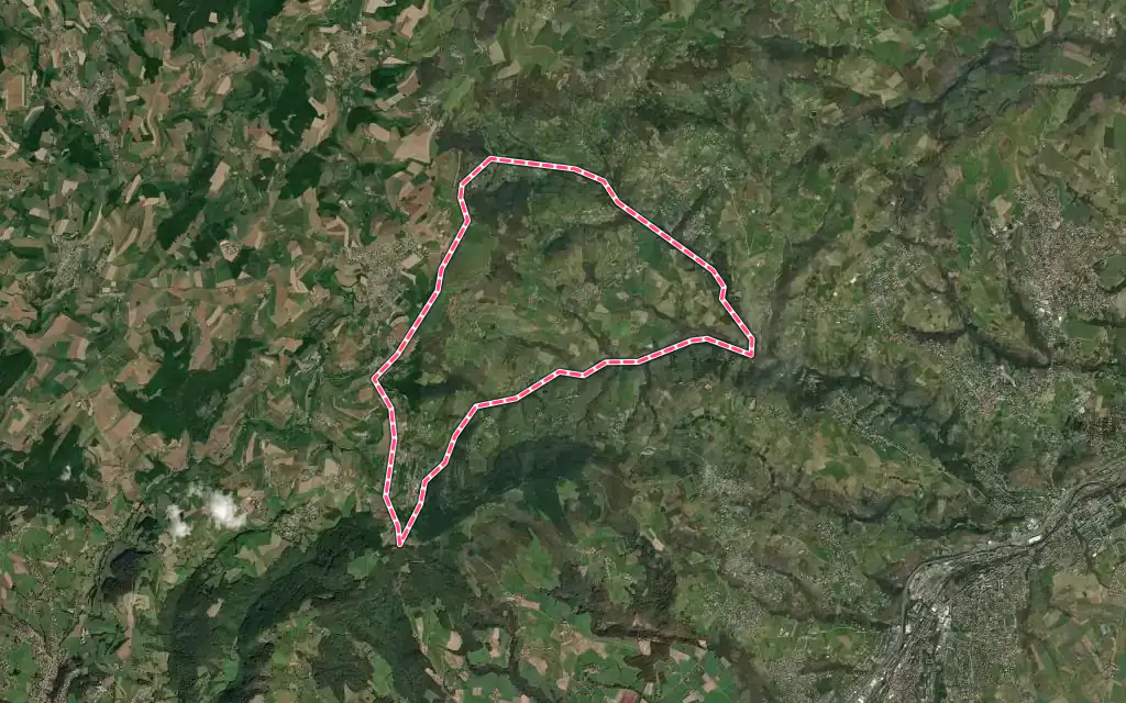 Vue satellite de Valfleury avec ses contours administratifs
