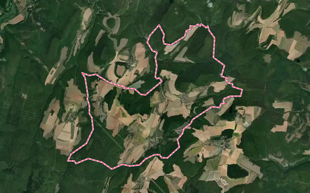 Vue satellite de Valforêt avec ses contours administratifs