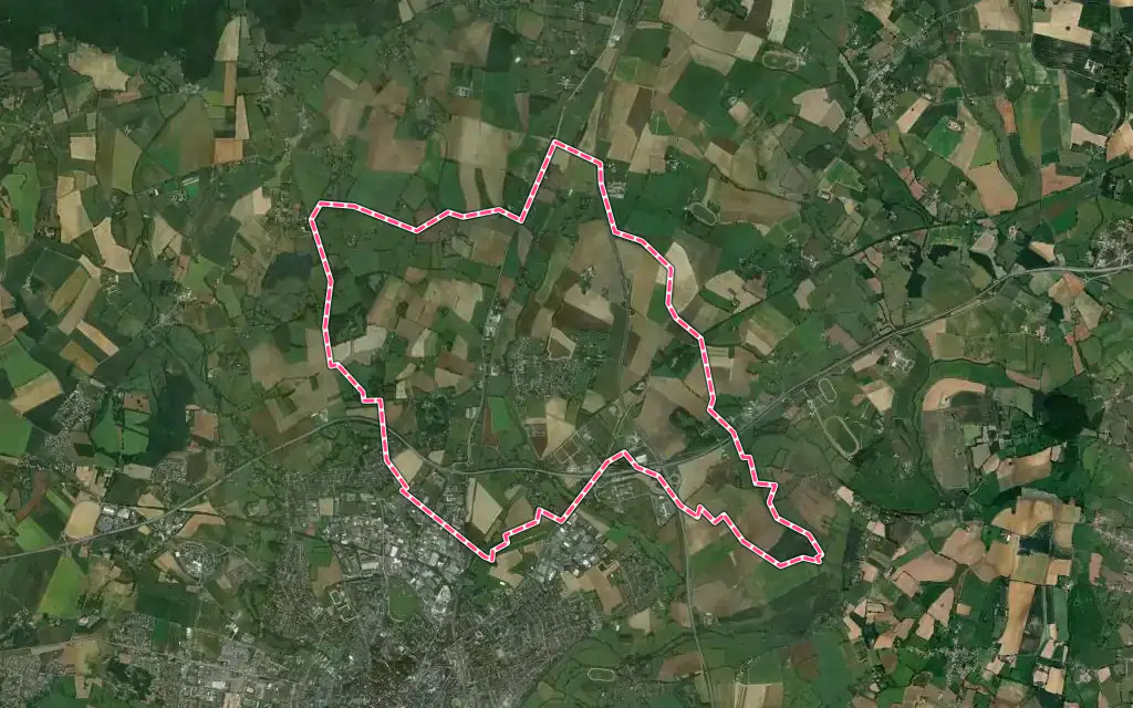 Vue satellite de Valframbert avec ses contours administratifs