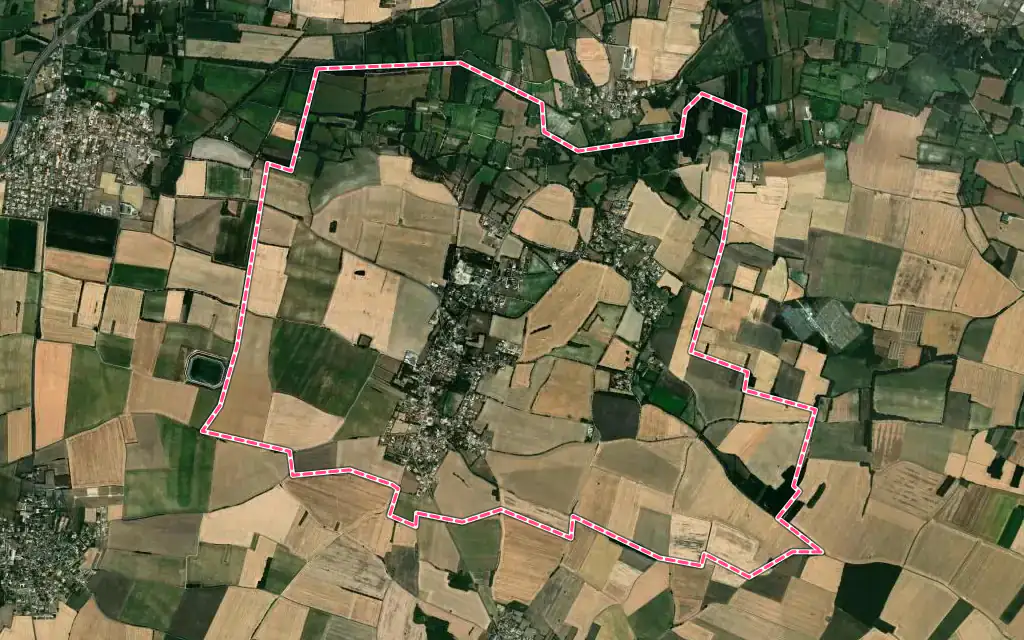 Vue satellite de Vallans avec ses contours administratifs