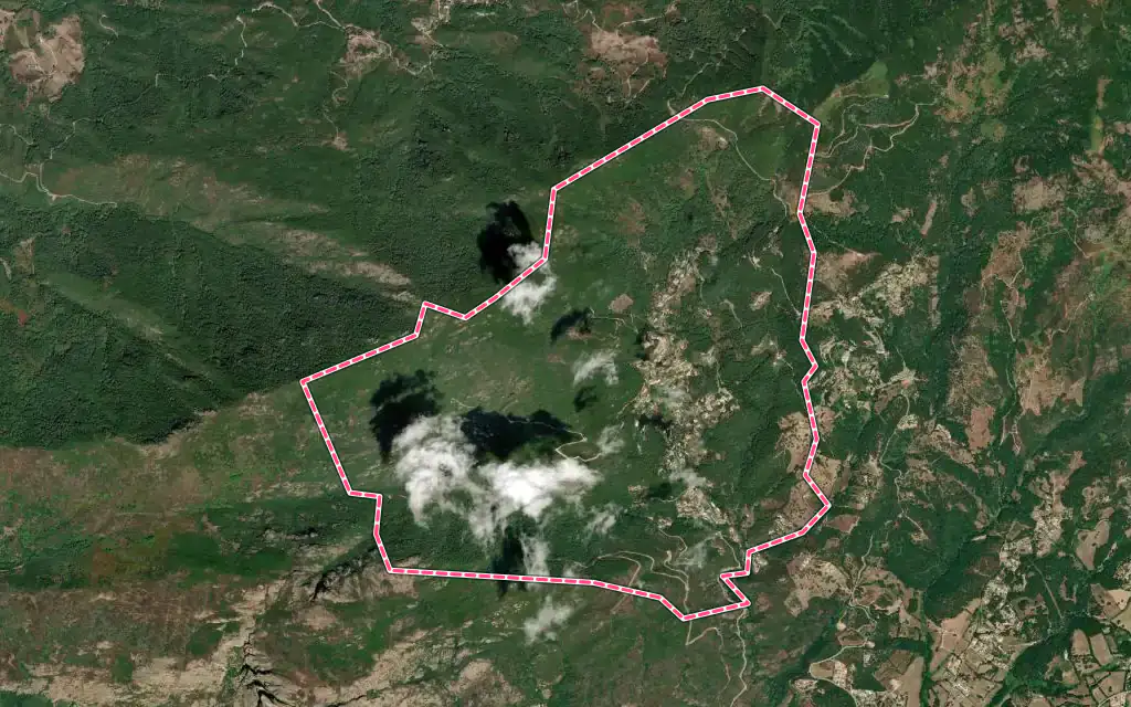 Vue satellite de Valle-di-Mezzana avec ses contours administratifs