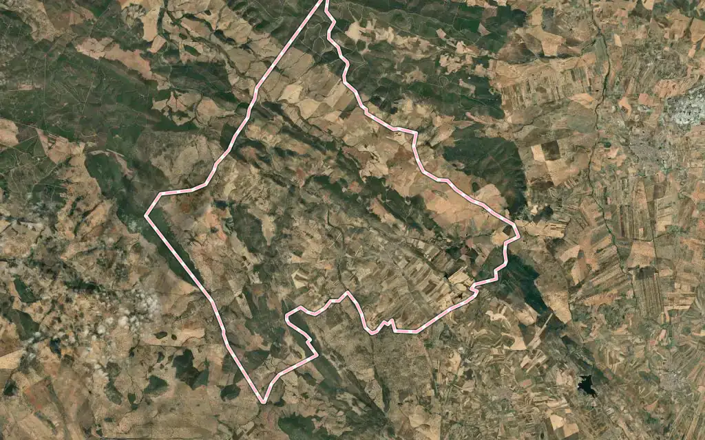 Vista satélite de Valle de la Serena con su contorno administrativo