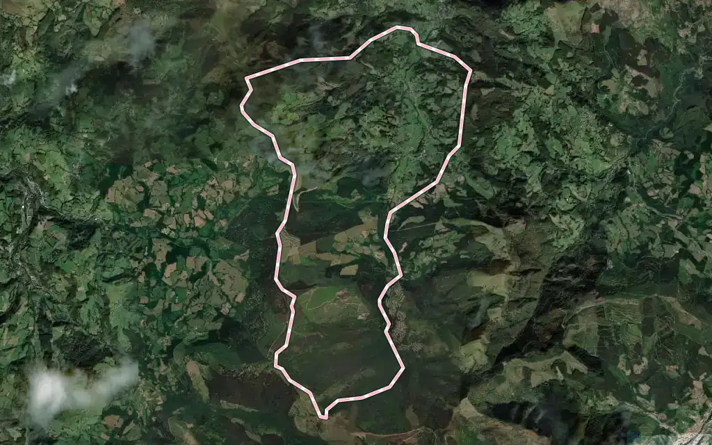 Vista satélite de Valle de Villaverde con su contorno administrativo