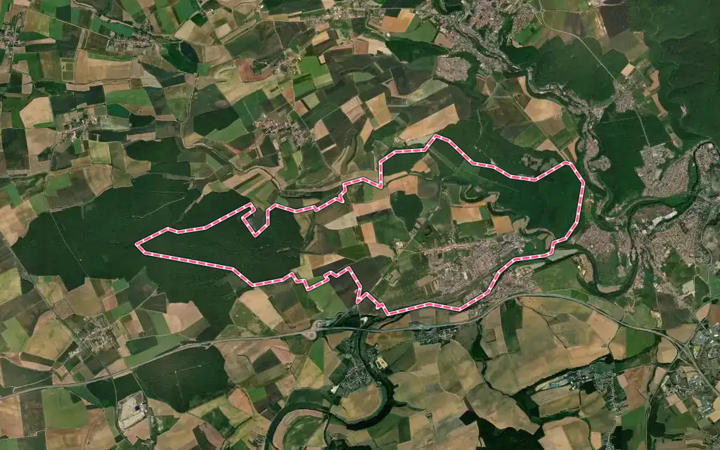 Vue satellite de Valleroy avec ses contours administratifs