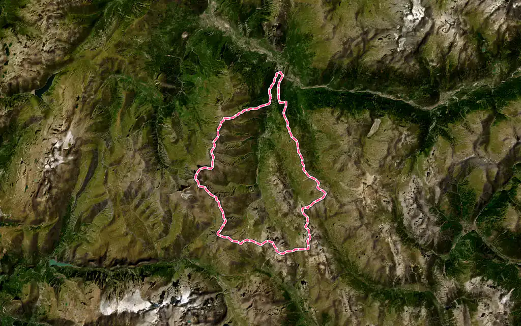 Vue satellite de Valloire avec ses contours administratifs