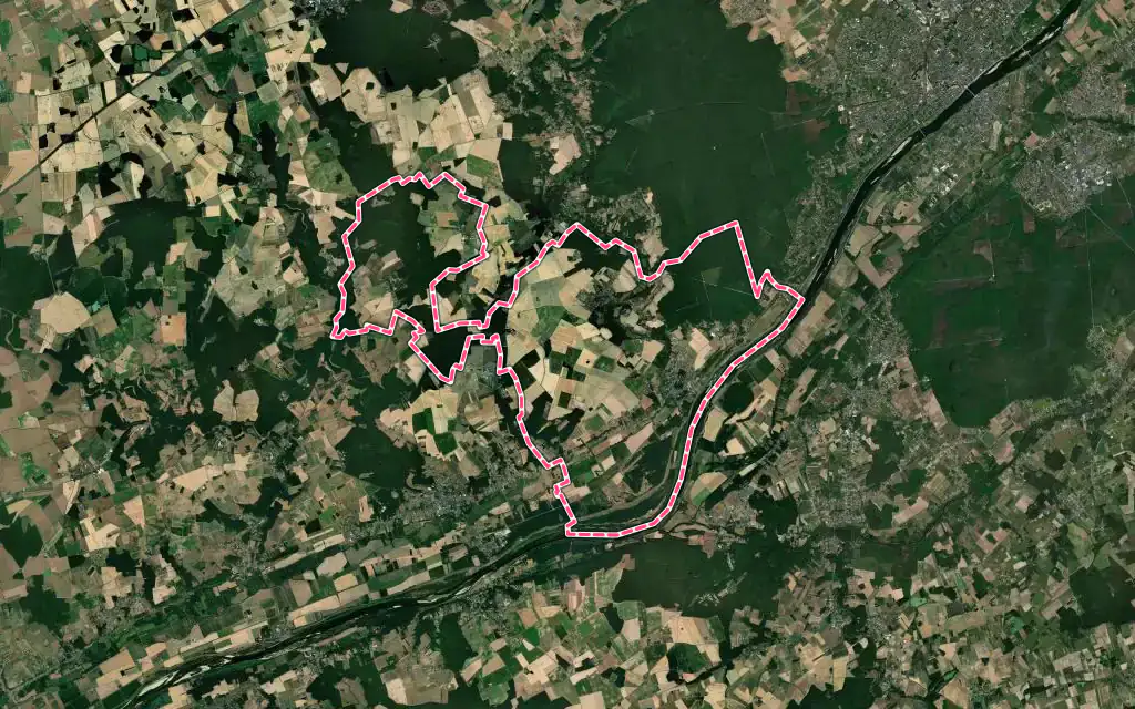 Vue satellite de Valloire-sur-Cisse avec ses contours administratifs