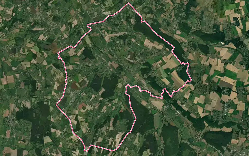 Vue satellite de Valorbiquet avec ses contours administratifs