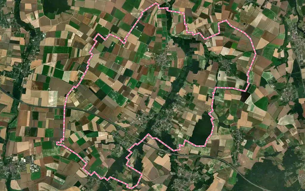 Vue satellite de Valravillon avec ses contours administratifs