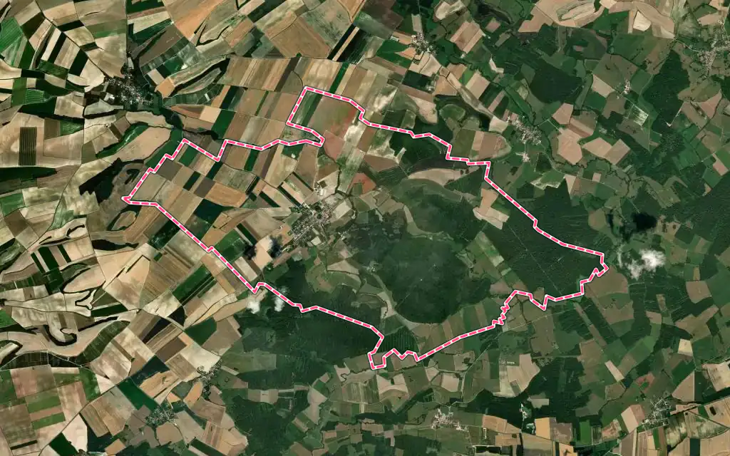 Vue satellite de Vanault-les-Dames avec ses contours administratifs