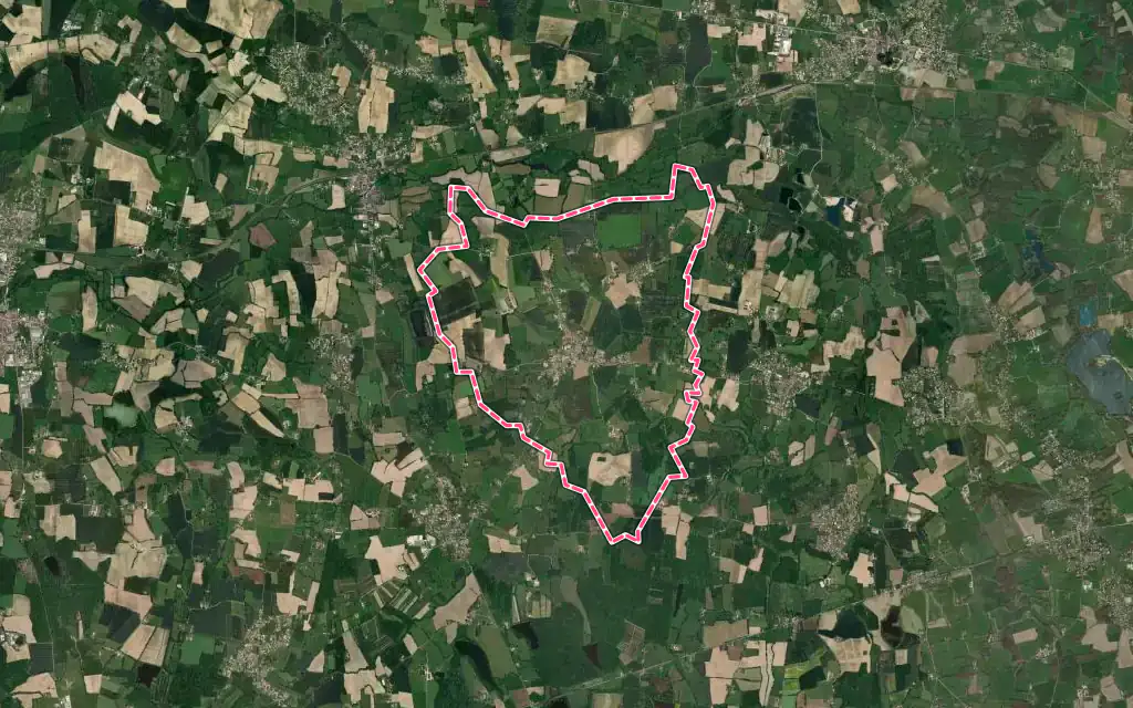 Vue satellite de Vandeins avec ses contours administratifs