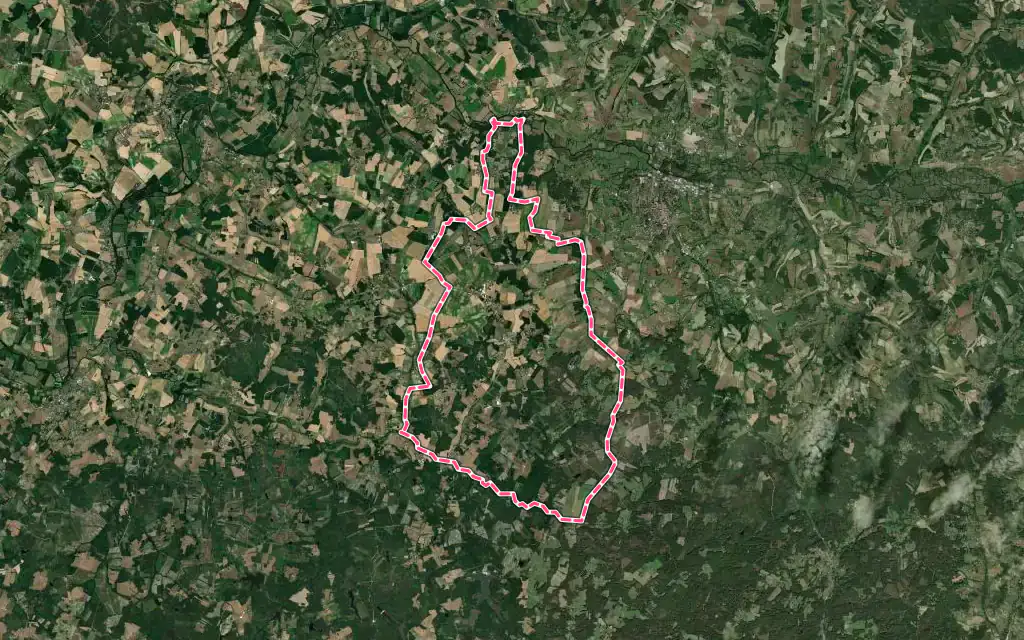 Vue satellite de Vanxains avec ses contours administratifs