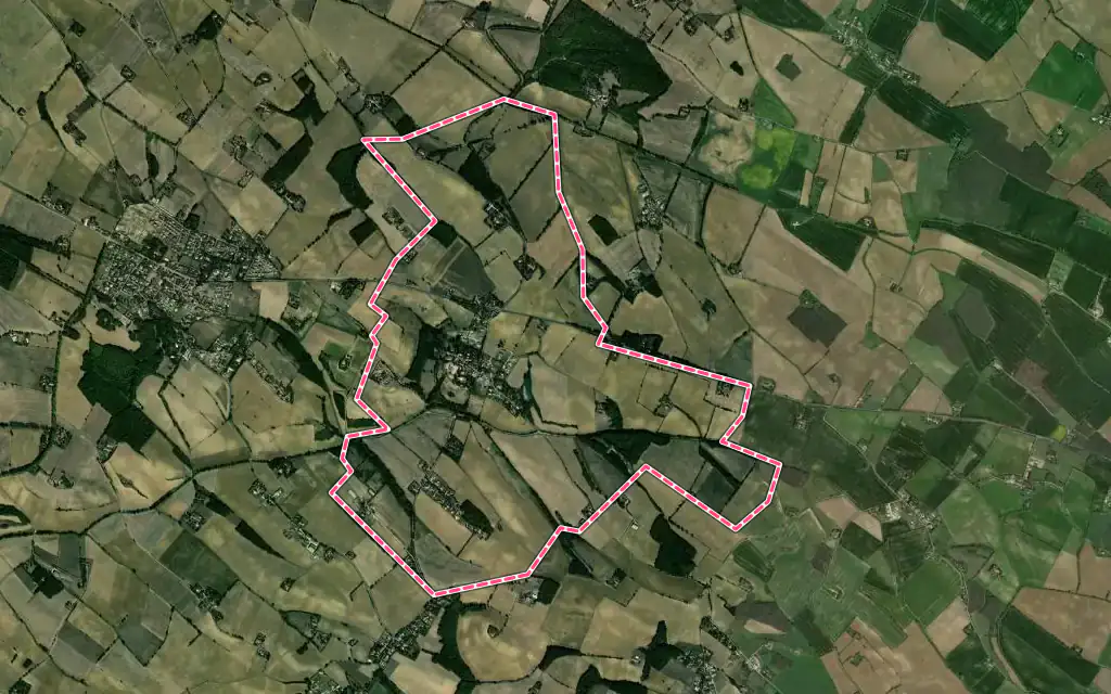 Vue satellite de Varennes avec ses contours administratifs