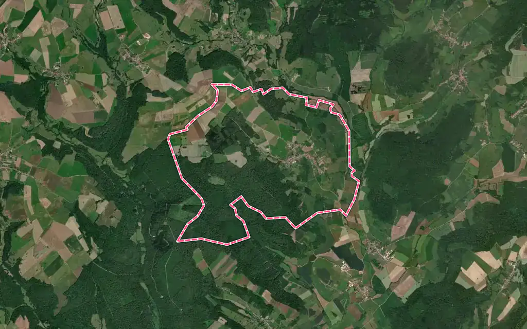 Vue satellite de Varennes-sur-Amance avec ses contours administratifs