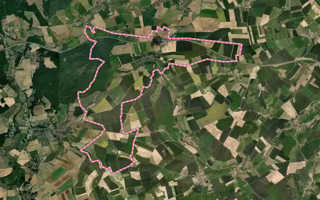 Vue satellite de Varize-Vaudoncourt avec ses contours administratifs