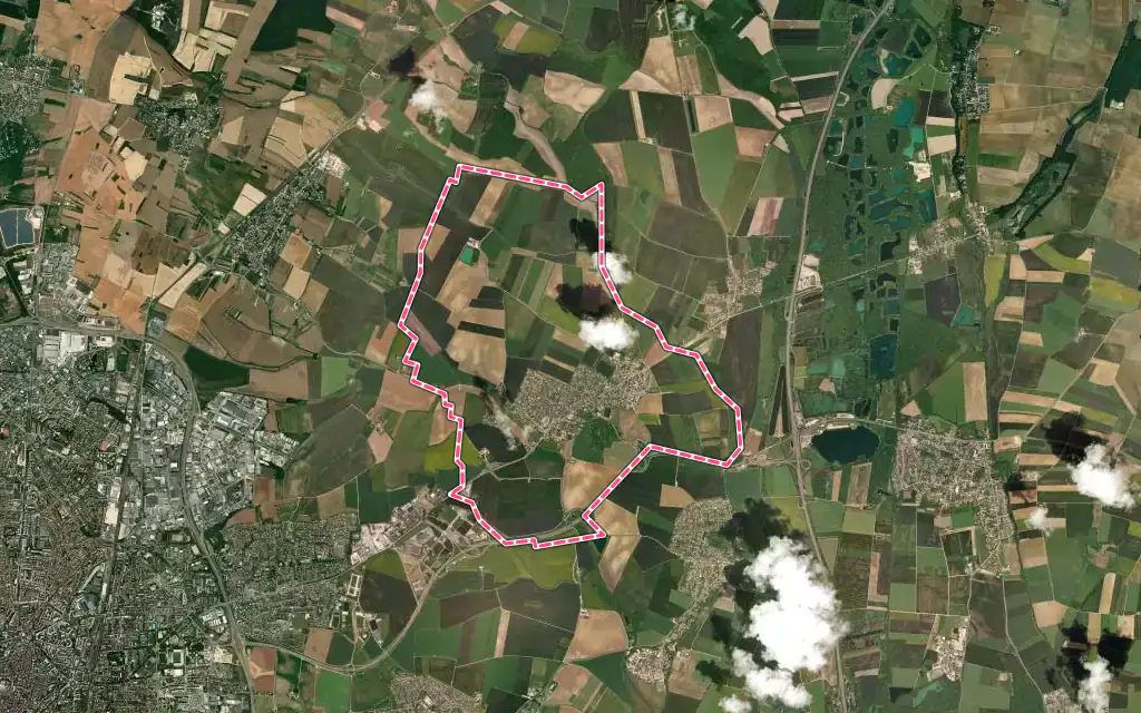 Vue satellite de Varois-et-Chaignot avec ses contours administratifs