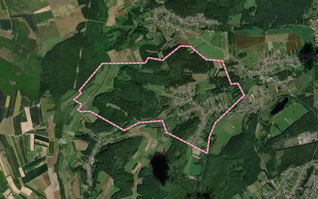 Vue satellite de Varsberg avec ses contours administratifs