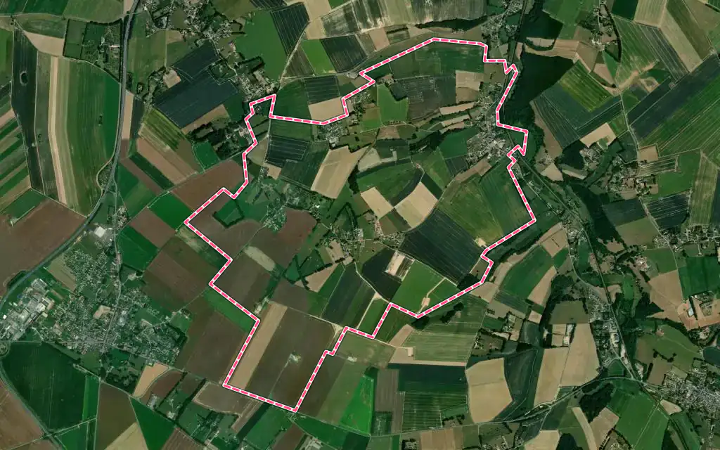 Vue satellite de Vassonville avec ses contours administratifs
