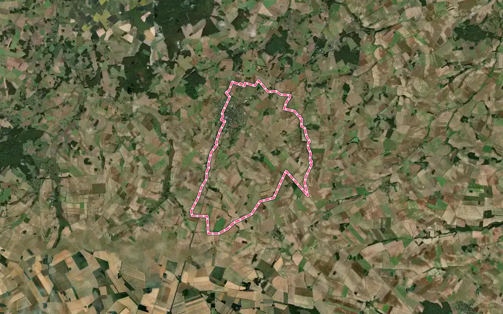 Vue satellite de Vatan avec ses contours administratifs