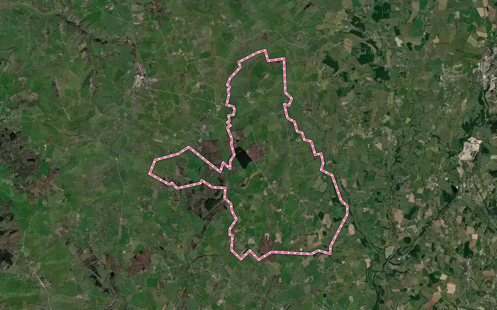 Vue satellite de Vauban avec ses contours administratifs