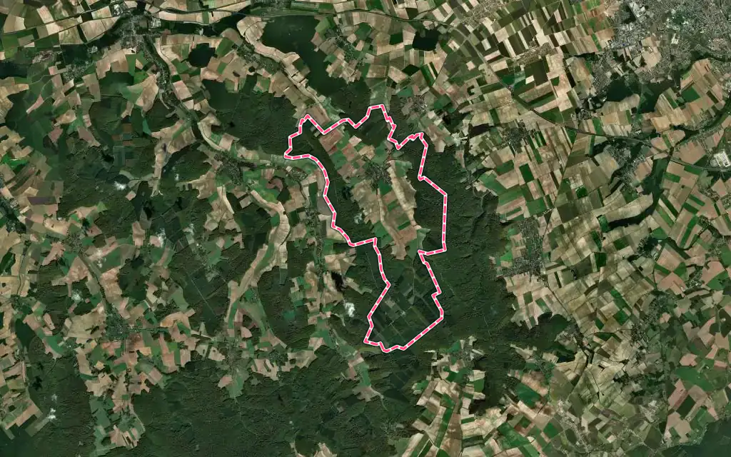 Vue satellite de Vauchassis avec ses contours administratifs