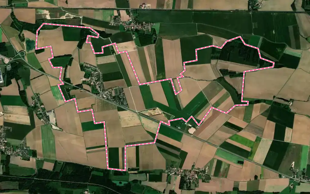 Vue satellite de Vauclerc avec ses contours administratifs