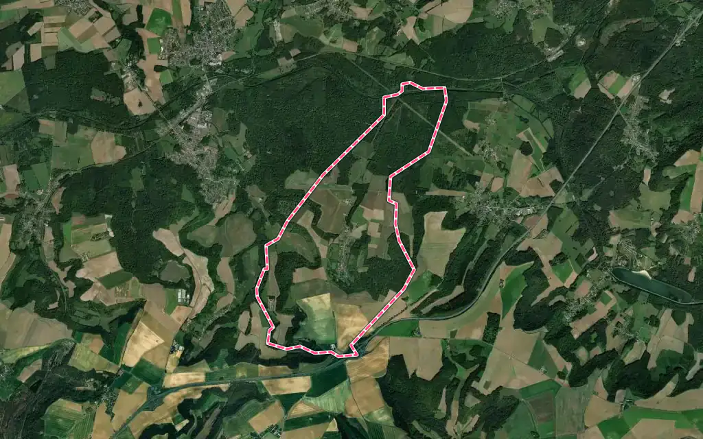 Vue satellite de Vaudesson avec ses contours administratifs