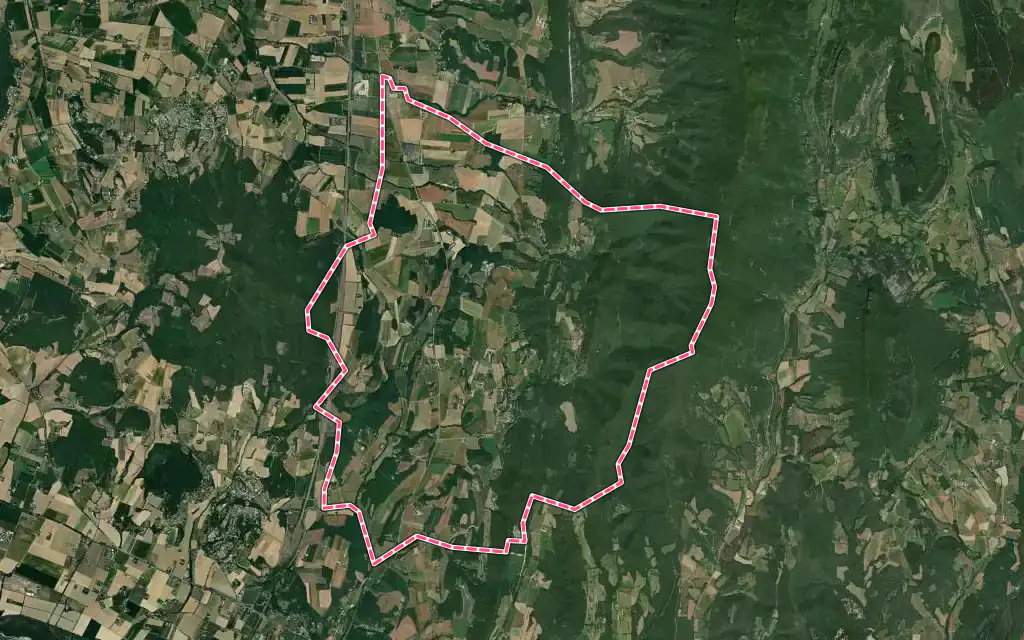 Vue satellite de Vaunaveys-la-Rochette avec ses contours administratifs