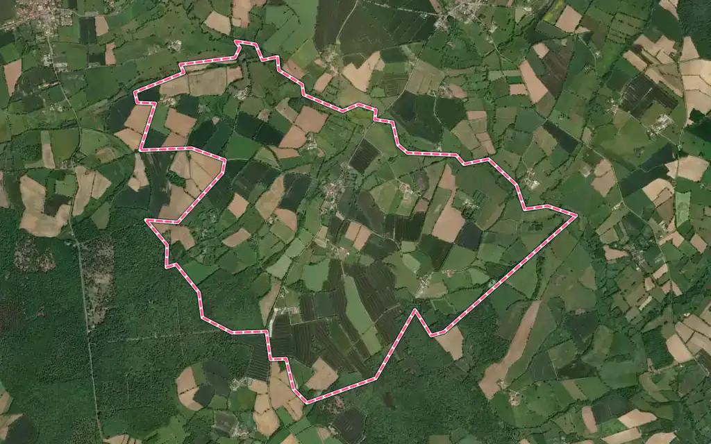 Vue satellite de Vautebis avec ses contours administratifs