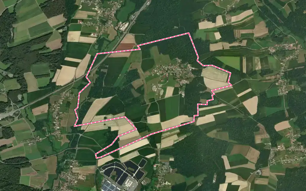 Vue satellite de Vauthiermont avec ses contours administratifs