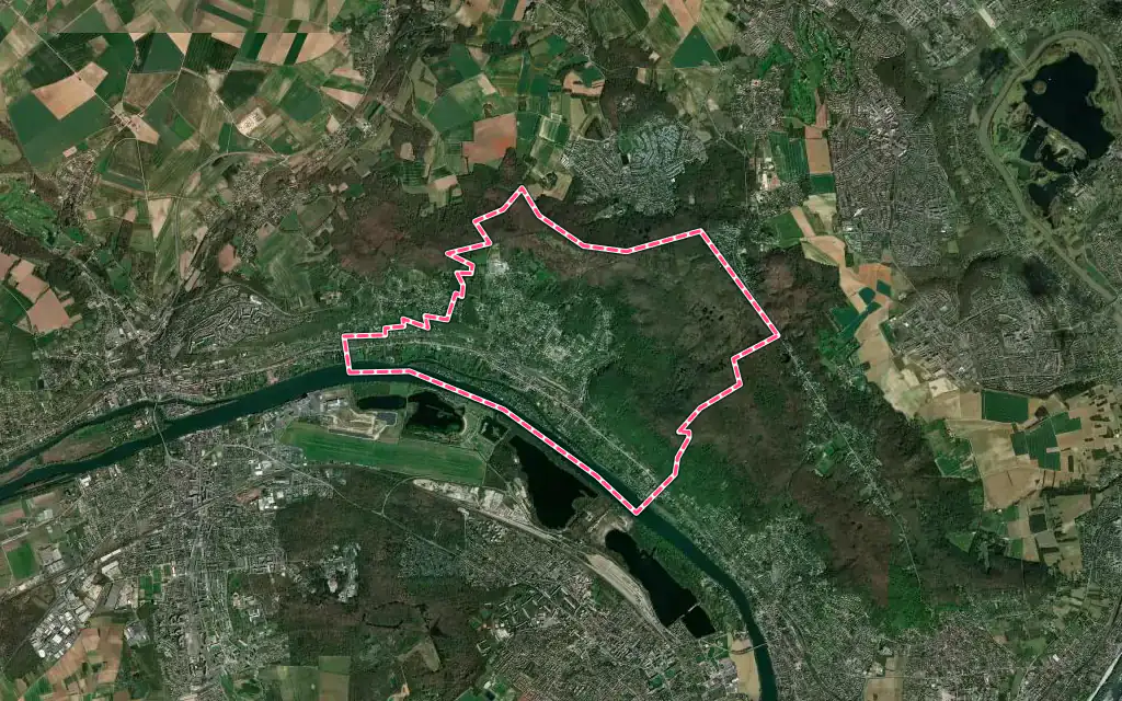 Vue satellite de Vaux-sur-Seine avec ses contours administratifs