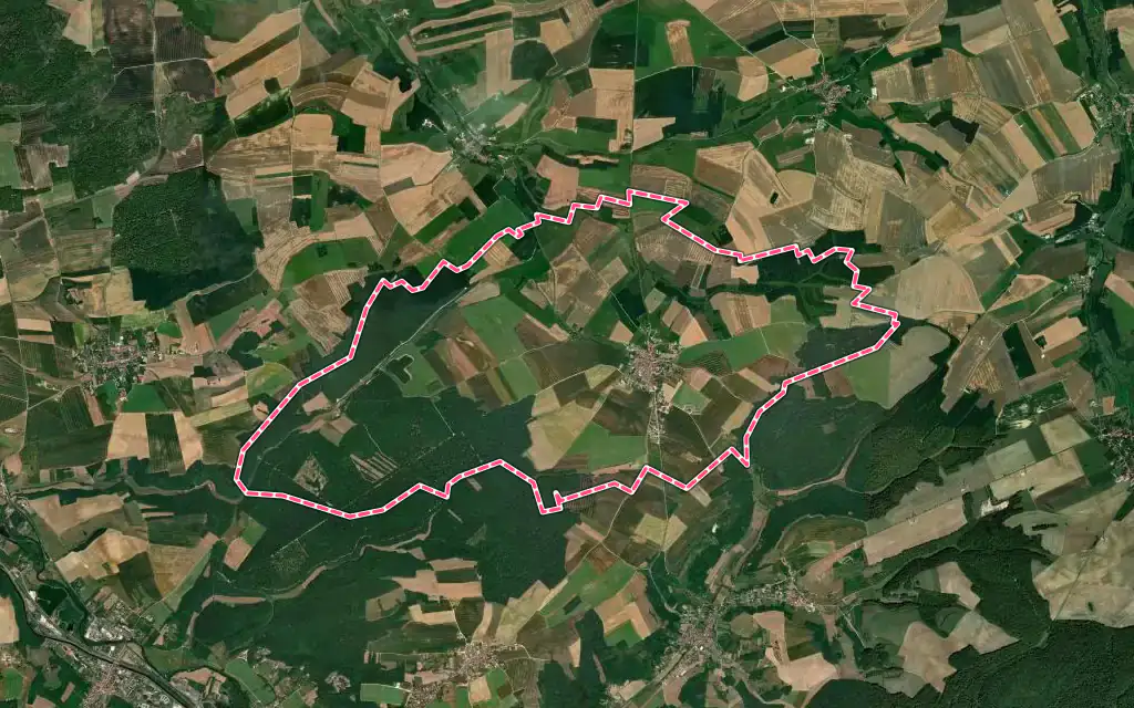 Vue satellite de Vavincourt avec ses contours administratifs