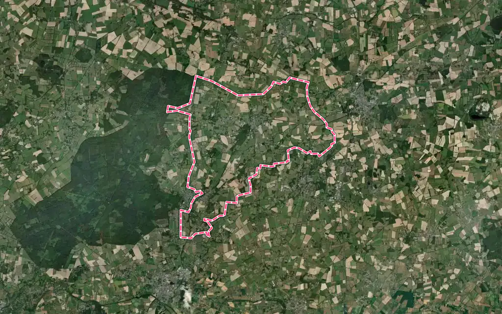 Vue satellite de Vay avec ses contours administratifs