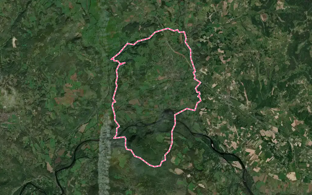 Vue satellite de Vayrac avec ses contours administratifs