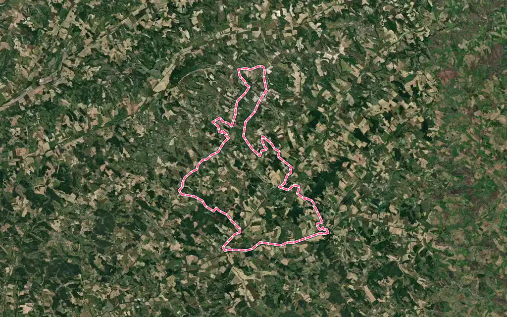 Vue satellite de Vazerac avec ses contours administratifs