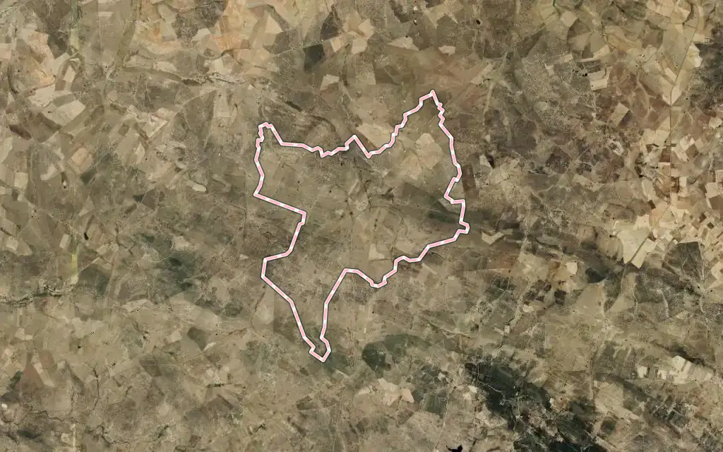 Vista satélite de Vecinos con su contorno administrativo