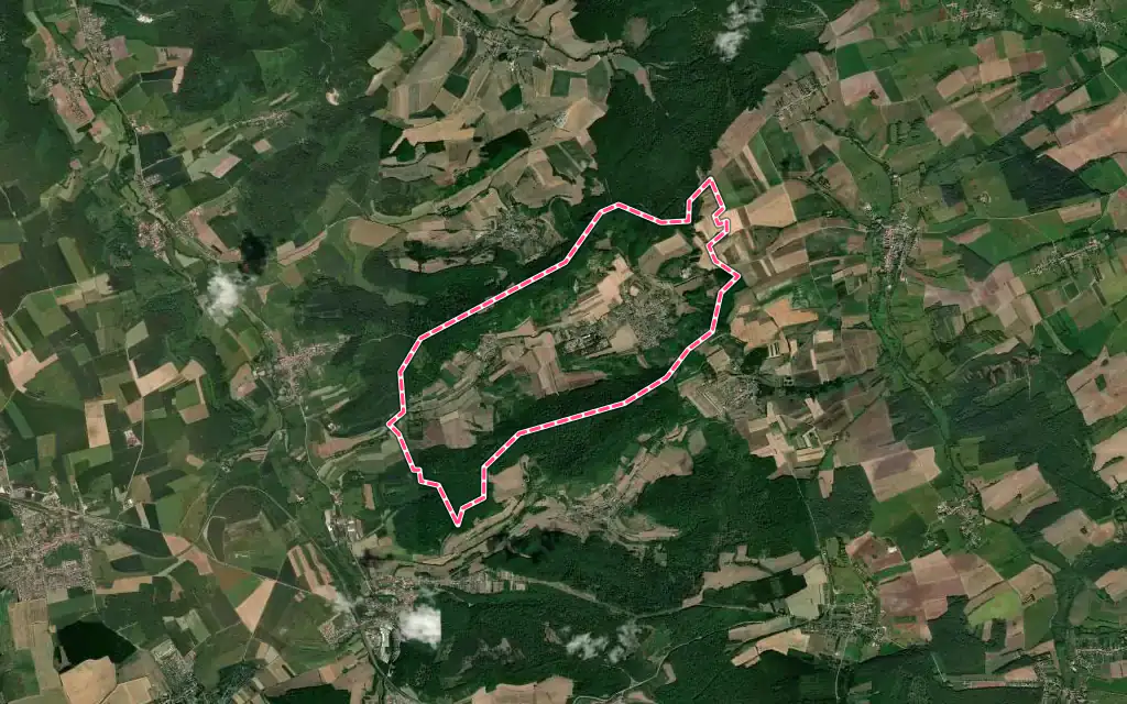 Vue satellite de Veckring avec ses contours administratifs